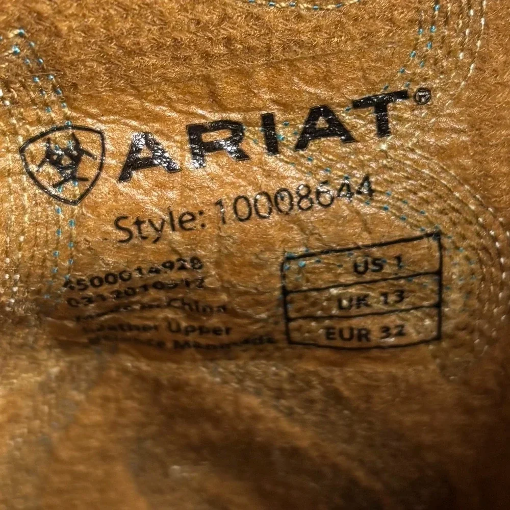 Ariat Workhog Boots Square Toe Unisex Youth Size 2 Cowboy 10008644 Western Brown
